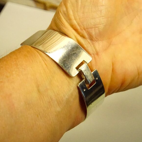 Unique Amber and 925 Silver Cuff Bracelet 6.75 - Picture 11 of 14